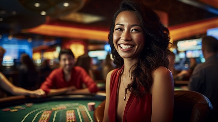 Dealer Live Blackjack pesmaster dalam studio multi-kamera dengan interface permainan modern